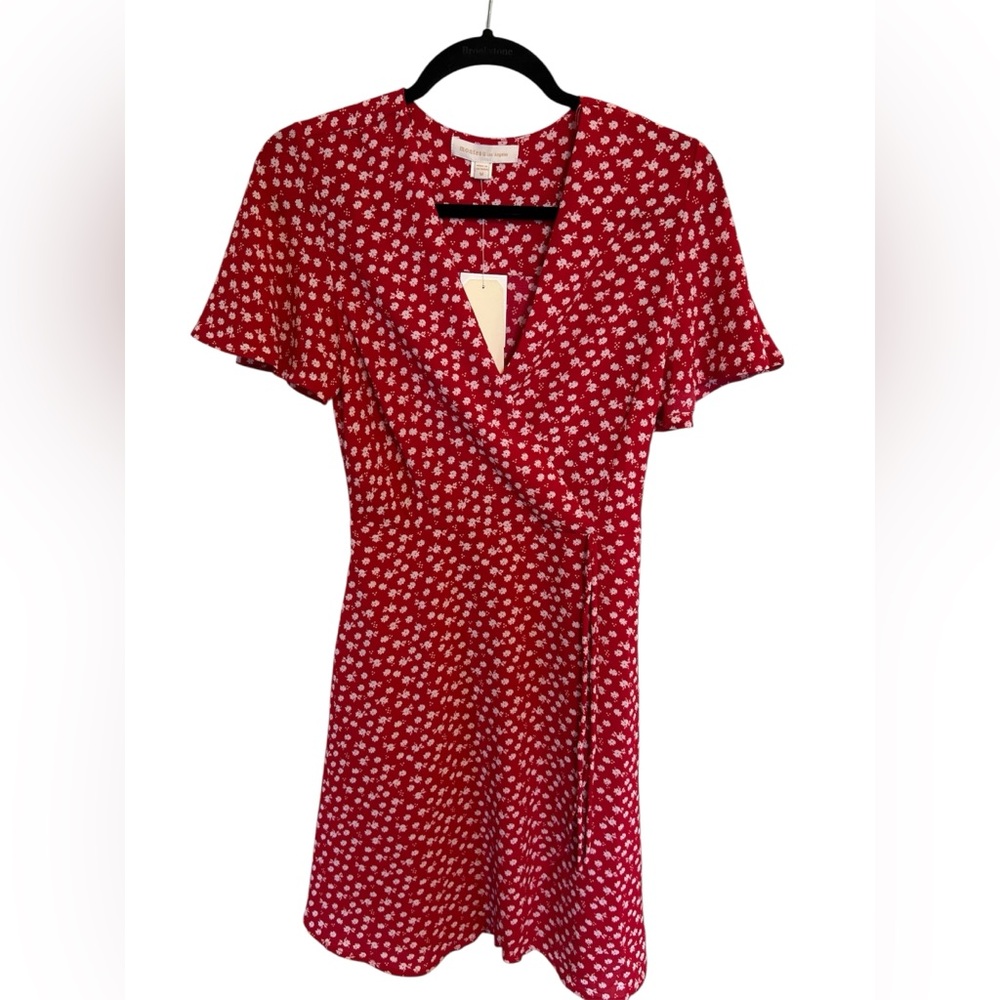 Monteau Red Floral Mini Dress medium